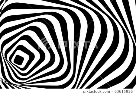 Optical illusion white black pattern abstract vector background. Optical stripe illusion design 63615936
