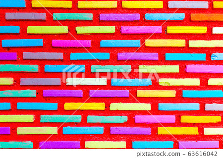 Colorful background with brick walls. 63616042