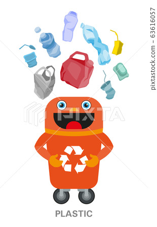 Waste sorting and recycling concept. Color ilustration. Waste sorting and recycling concept. Color ilustration. 63616057