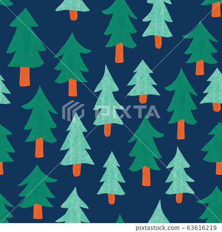 Fir tree forest seamless vector pattern. Repeating background with abstract hand drawn fir trees Fir tree forest seamless vector pattern. Repeating background with abstract hand drawn fir trees 63616219