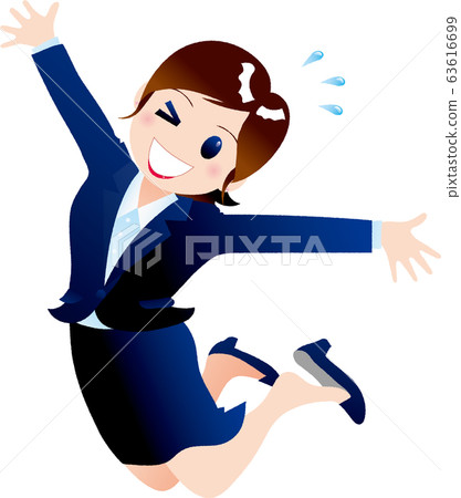 Female Employee B-12 / Jump - Stock Illustration [63616699] - PIXTA