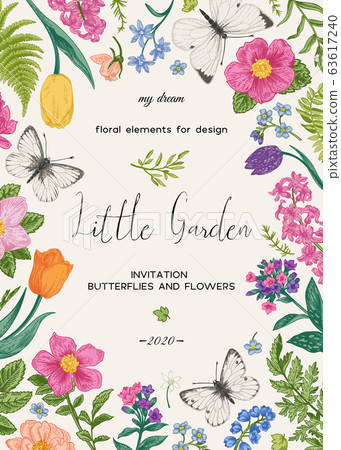 Floral Easter card. Floral Easter card. 63617240