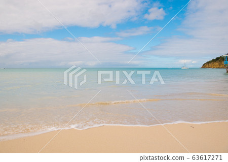 Sea beach in St johns, Antigua. Transparent water Sea beach in St johns, Antigua. Transparent water 63617271