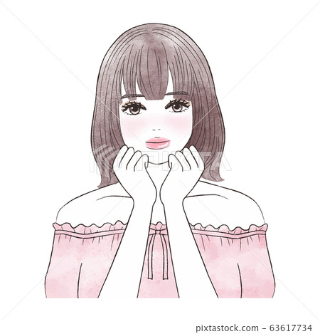 Cute girl illustration vector Cute girl illustration vector 63617734
