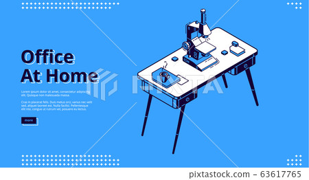 Landing page of home office with microscope Landing page of home office with microscope 63617765