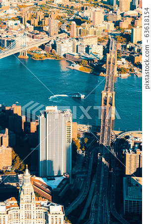 Aerial view of the Lower East Side of Manhattan Aerial view of the Lower East Side of Manhattan 63618154