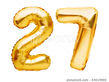 Number 27 twenty seven made of golden inflatable 63619908