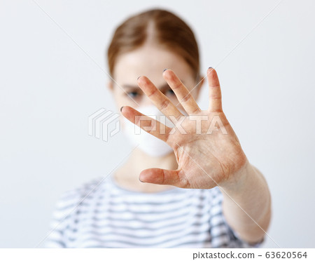 Woman trying to stop disease outbreak. 63620564