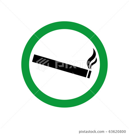 Smoking area vector and smoke icon in green circle 63620800