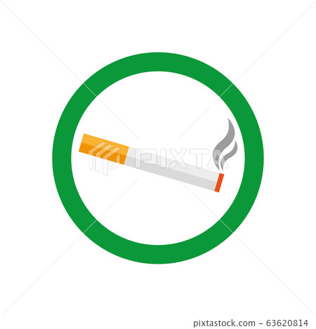 Smoking area vector and smoke icon in green circle Smoking area vector and smoke icon in green circle 63620814