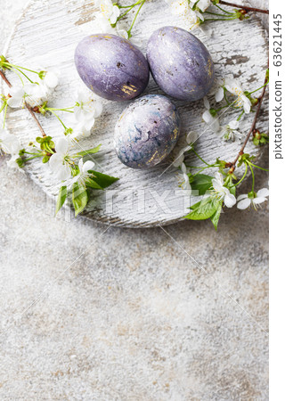Easter painted eggs with marble effect Easter painted eggs with marble effect 63621445