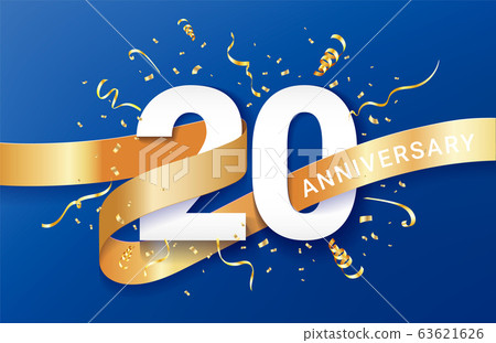 20th Anniversary celebration banner template - Stock Illustration