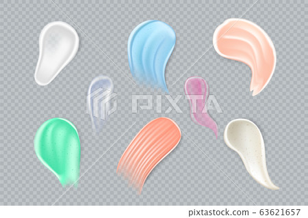 Cream, scrub or gel smears swatch set. Cream, scrub or gel smears swatch set. 63621657