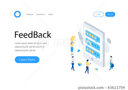 Feedback or rating isometric concept Feedback or rating isometric concept 63621704