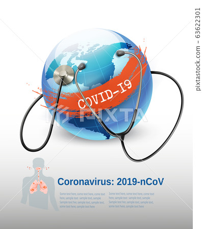 Coranavirus epidemic background with a stethoscope 63622301