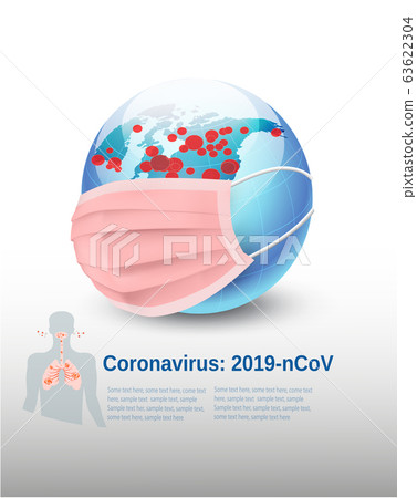 Coronavirus Background, COVID-19, Earth globe Coronavirus Background, COVID-19, Earth globe 63622304