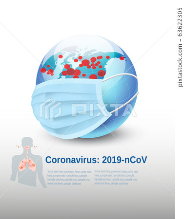 Coronavirus Background, COVID-19, Earth globe Coronavirus Background, COVID-19, Earth globe 63622305