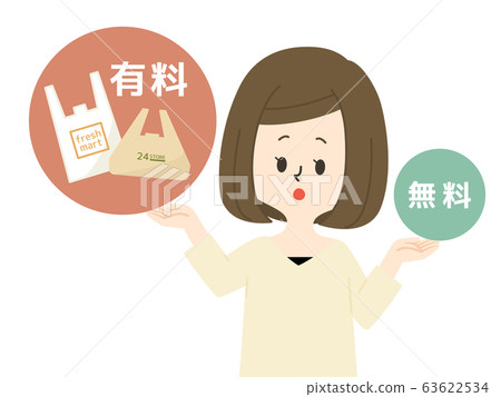 女人-塑料購物袋塑料 63622534