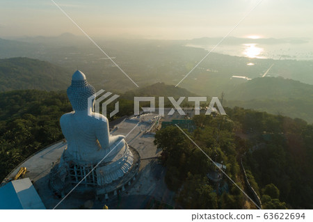 Big buddha over high mountain in Phuket thailand Big buddha over high mountain in Phuket thailand 63622694