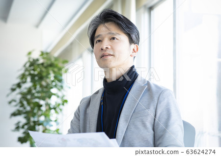 Casual business meeting conference meeting documents 40s 50s male Casual business meeting conference meeting documents 40s 50s male 63624274