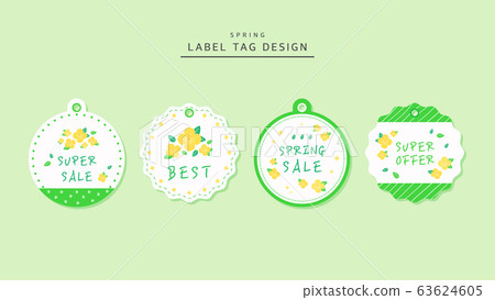 Design Tag Spring Flower Label 5 - Stock Illustration [63624605] - PIXTA