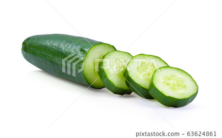 cucumber sliced isolated on white background . full depth of field 63624861