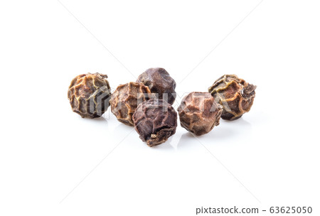 Black Peppercorns isolated on white background. full depth of field Black Peppercorns isolated on white background. full depth of field 63625050