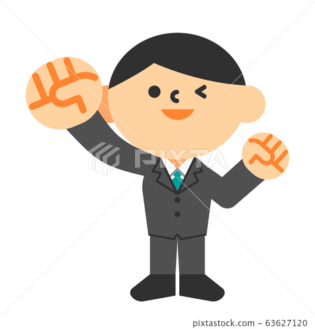 商務西裝全身扁平男人膽姿勢支持 63627120