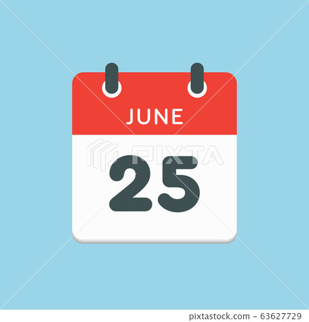 Icon calendar day 25 June, summer days of the year Icon calendar day 25 June, summer days of the year 63627729