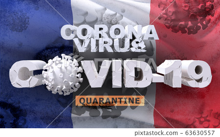 Waving national flag of France. Waved highly detailed close-up 3D render. Waving national flag of France. Waved highly detailed close-up 3D render. 63630557