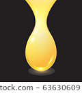 Vector golden oil or honey drop isolated on black 63630609