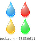 Vector set of different drops - red blood, blue 63630611