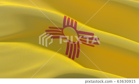 Flags of the states of USA. State of New Mexico flag. 3D illustration. 63630915