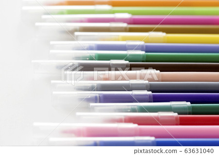 colored pens on a white background, Stock image