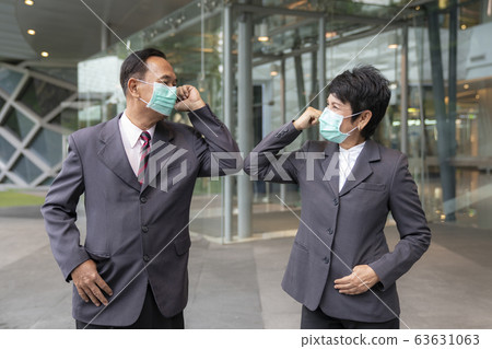 Old asian business people greeting togather by new 63631063