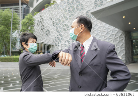 Old asian business people greeting togather by new 63631065