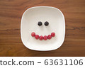 Face made of blackberry and raspberry 63631106