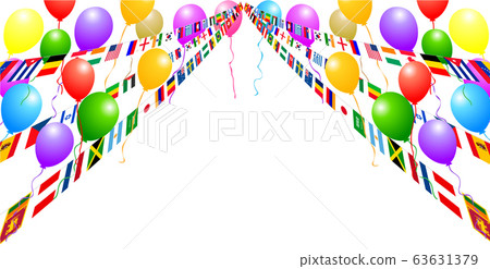 National flag, balloon, sports day, background - Stock Illustration  [63631379] - PIXTA