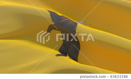 Russian region flag images - Flag of Yaroslavl Oblast. Waving banner 3D illustration. 63631586