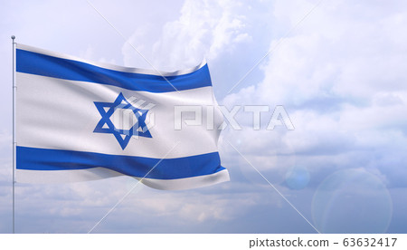 Waving flags of the world - flag of Israel. 3D... - Stock Illustration ...