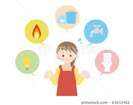 Illustration of a woman in trouble with lifeline Illustration of a woman in trouble with lifeline 63632462