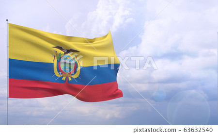 Waving flags of the world - flag of Ecuador. 3D illustration. Waving flags of the world - flag of Ecuador. 3D illustration. 63632540