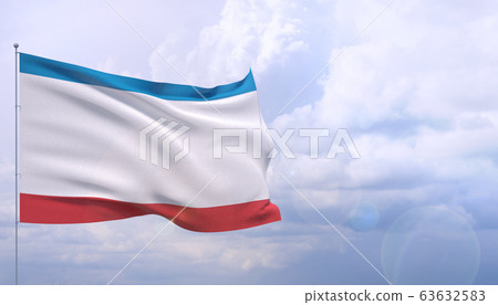 High resolution close-up flag of Crimea. 3D illustration. High resolution close-up flag of Crimea. 3D illustration. 63632583