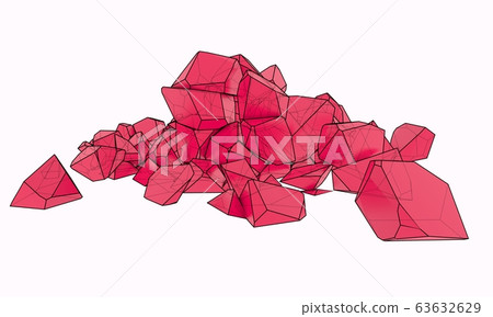 A bunch of pink stones. 3D illustration A bunch of pink stones. 3D illustration 63632629