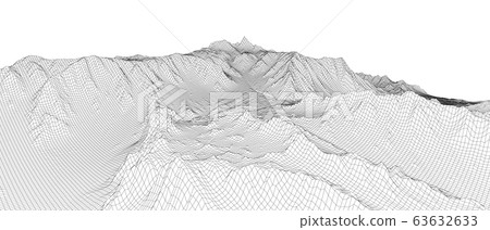 Abstract 3d wire-frame landscape. Blueprint style Abstract 3d wire-frame landscape. Blueprint style 63632633