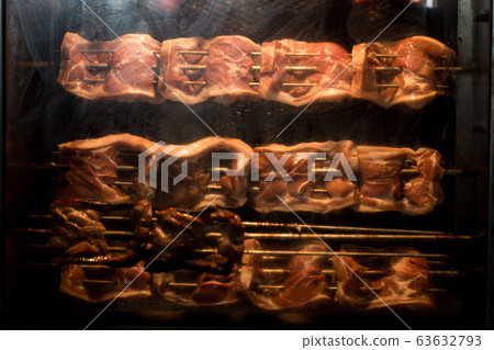 Pork, barbecue on the neck, food truck 63632793