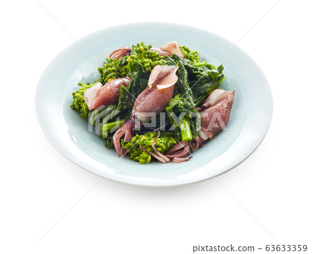 Rape blossom and firefly squid with pepper Rape blossom and firefly squid with pepper 63633359