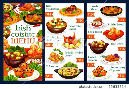 Irish cuisine restaurant dishes menu template Irish cuisine restaurant dishes menu template 63633814