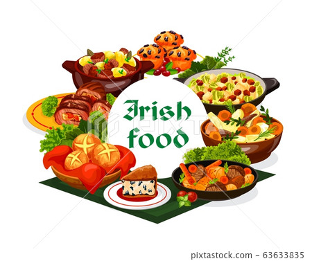Irish cuisine vegetable meat dishes with dessert Irish cuisine vegetable meat dishes with dessert 63633835