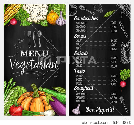 Vegetable salad chalk sketches, blackboard menu 63633858